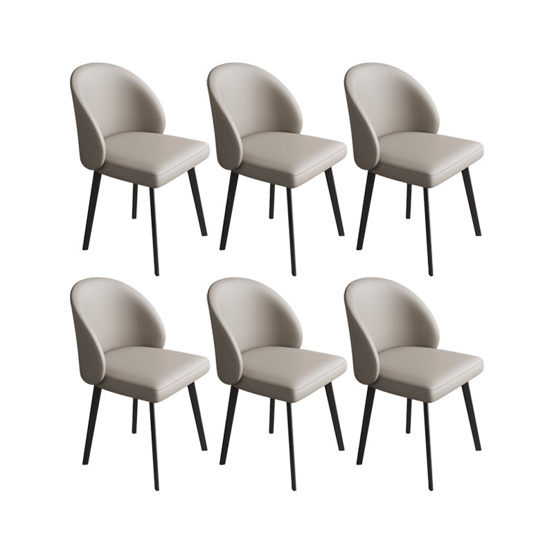 Chaises de salle à manger de cuisine en simili cuir, chaises contemporaines avec pieds en métal noir
