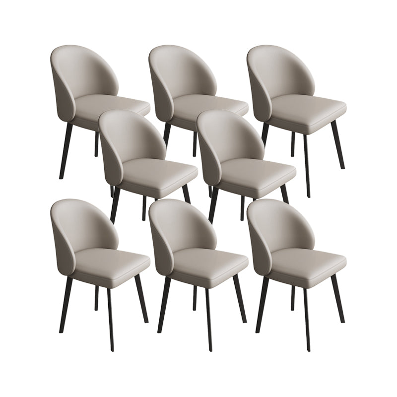 Chaises de salle à manger de cuisine en simili cuir, chaises contemporaines avec pieds en métal noir