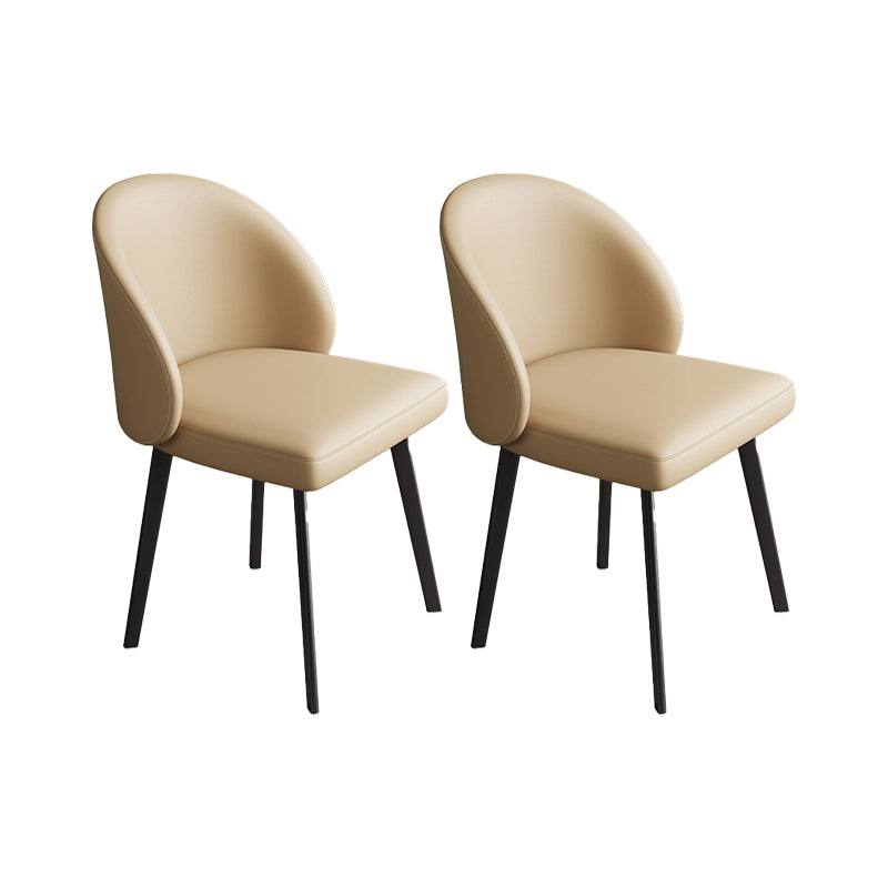 Chaises de salle à manger de cuisine en simili cuir, chaises contemporaines avec pieds en métal noir
