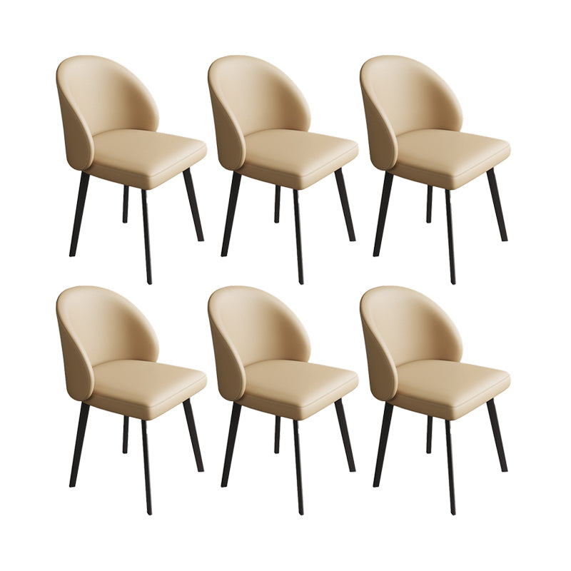 Chaises de salle à manger de cuisine en simili cuir, chaises contemporaines avec pieds en métal noir