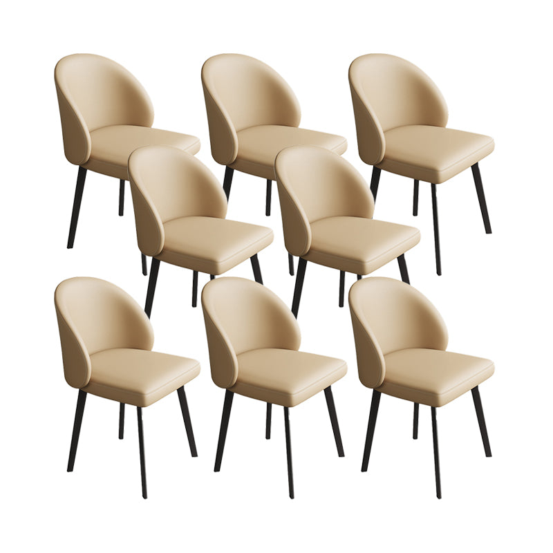 Chaises de salle à manger de cuisine en simili cuir, chaises contemporaines avec pieds en métal noir