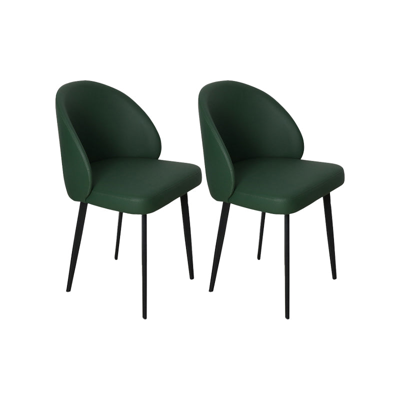 Chaises de salle à manger de cuisine en simili cuir, chaises contemporaines avec pieds en métal noir