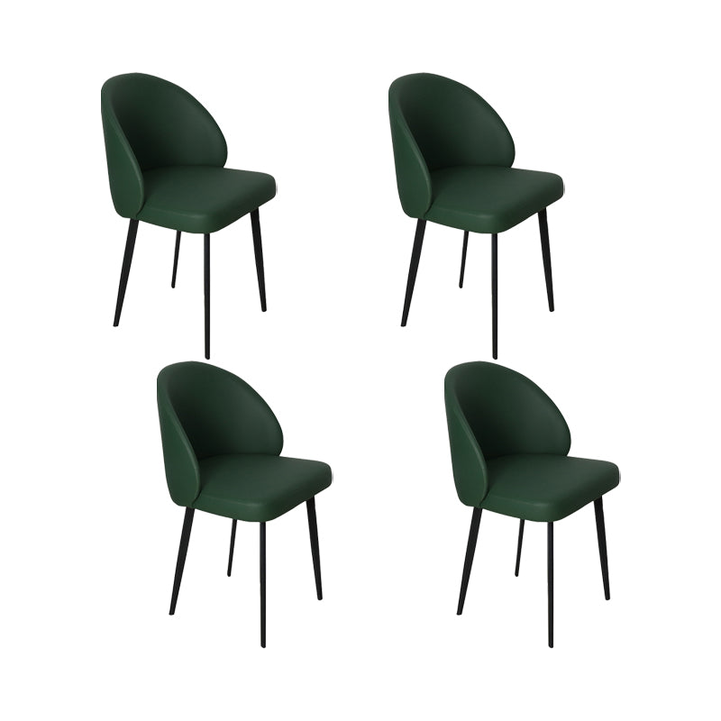 Chaises de salle à manger de cuisine en simili cuir, chaises contemporaines avec pieds en métal noir