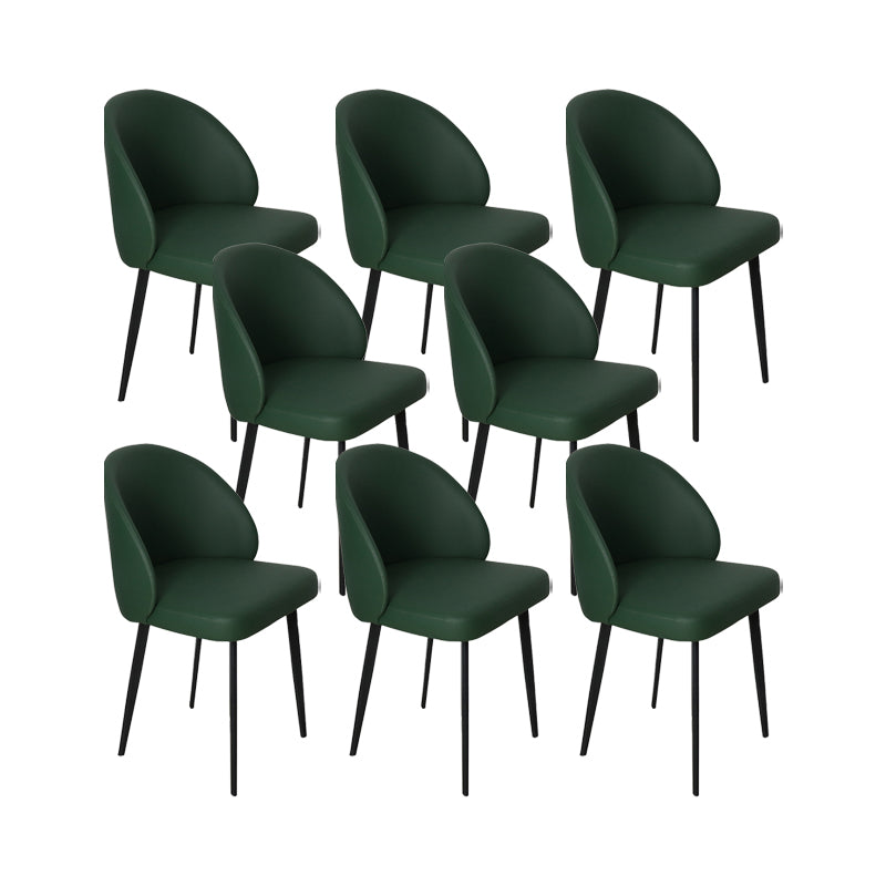 Chaises de salle à manger de cuisine en simili cuir, chaises contemporaines avec pieds en métal noir