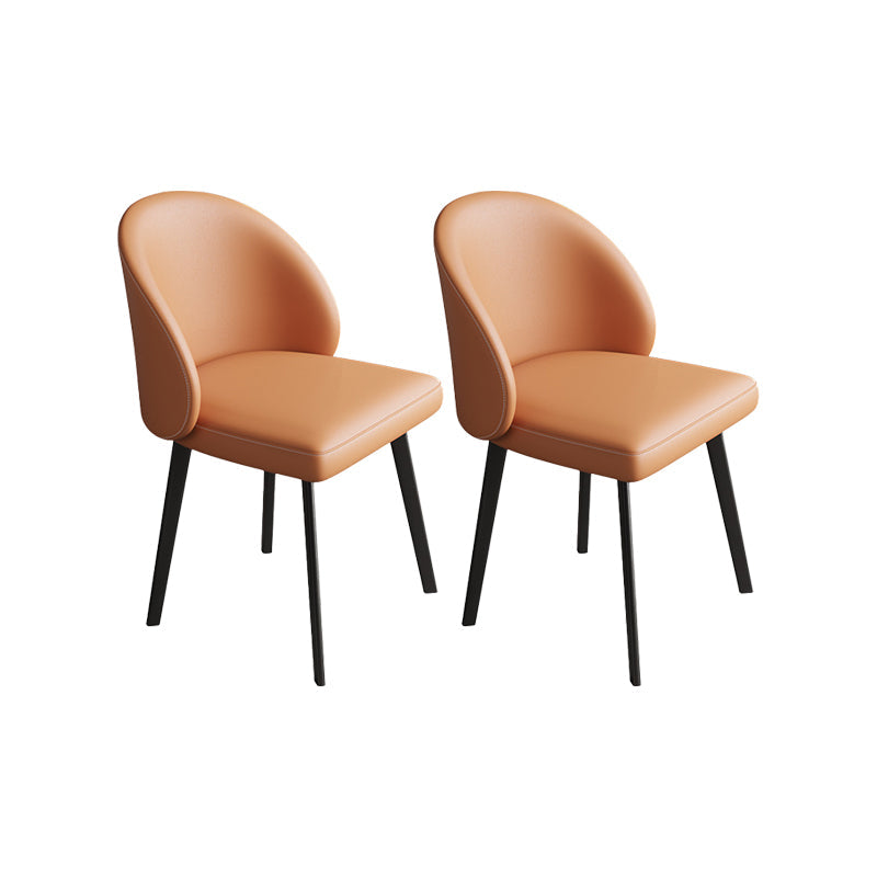 Chaises de salle à manger de cuisine en simili cuir, chaises contemporaines avec pieds en métal noir