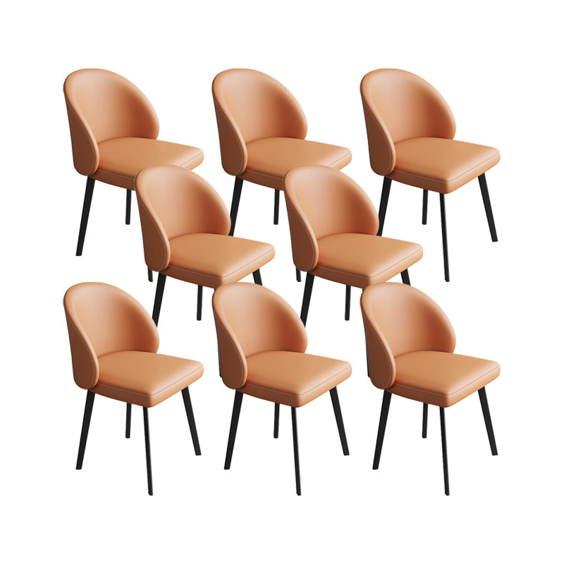 Chaises de salle à manger de cuisine en simili cuir, chaises contemporaines avec pieds en métal noir