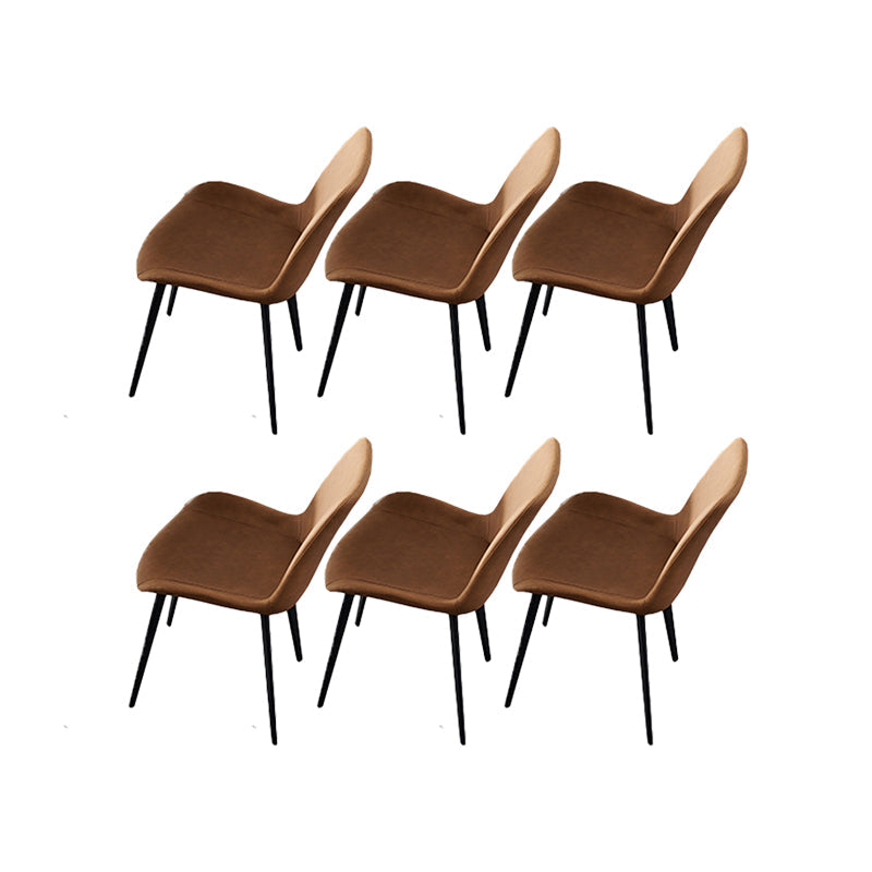 Contemporary Kitchen Dining Side Chairs Parsons Dining Side Chair Orange 6 Piece Set Clearhalo 'Dining Chairs' 'Dining Tables & Seating' 'dining_chair' 'furn' 'furn_dining_chair' 'Furniture' 'Kitchen & Dining Furniture' 6911581