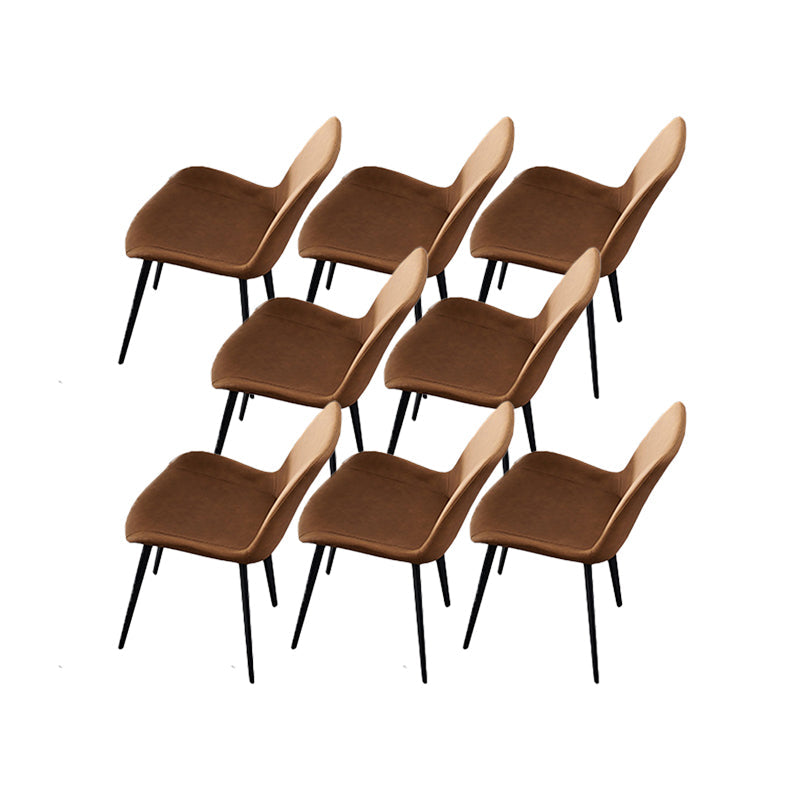 Contemporary Kitchen Dining Side Chairs Parsons Dining Side Chair Orange 8 Piece Set Clearhalo 'Dining Chairs' 'Dining Tables & Seating' 'dining_chair' 'furn' 'furn_dining_chair' 'Furniture' 'Kitchen & Dining Furniture' 6911583