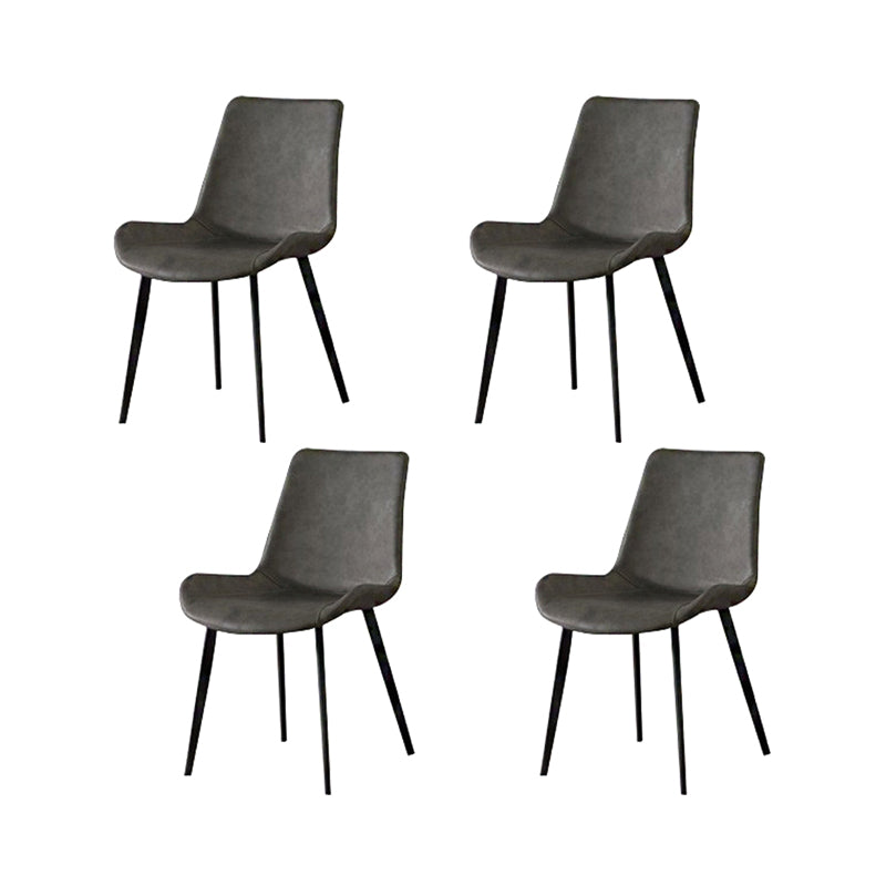 Contemporary Kitchen Dining Side Chairs Parsons Dining Side Chair Gray 4 Piece Set Clearhalo 'Dining Chairs' 'Dining Tables & Seating' 'dining_chair' 'furn' 'furn_dining_chair' 'Furniture' 'Kitchen & Dining Furniture' 6911588