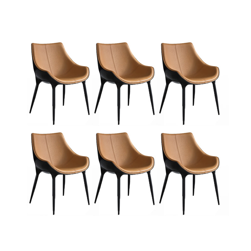 Faux Leather Dining Chairs Contemporary Chairs with Metal Legs