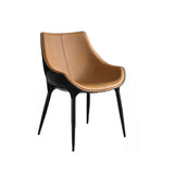 Faux Leather Dining Chairs Contemporary Chairs with Metal Legs