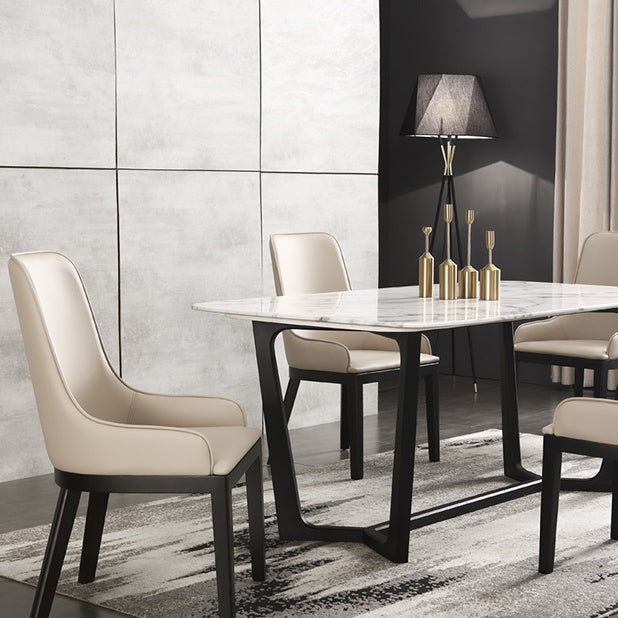 Contemporary Dining Chairs Upholstered Chairs with Solid Wood Base Clearhalo 'Dining Chairs' 'Dining Tables & Seating' 'dining_chair' 'furn' 'furn_dining_chair' 'Furniture' 'Kitchen & Dining Furniture' 6911614