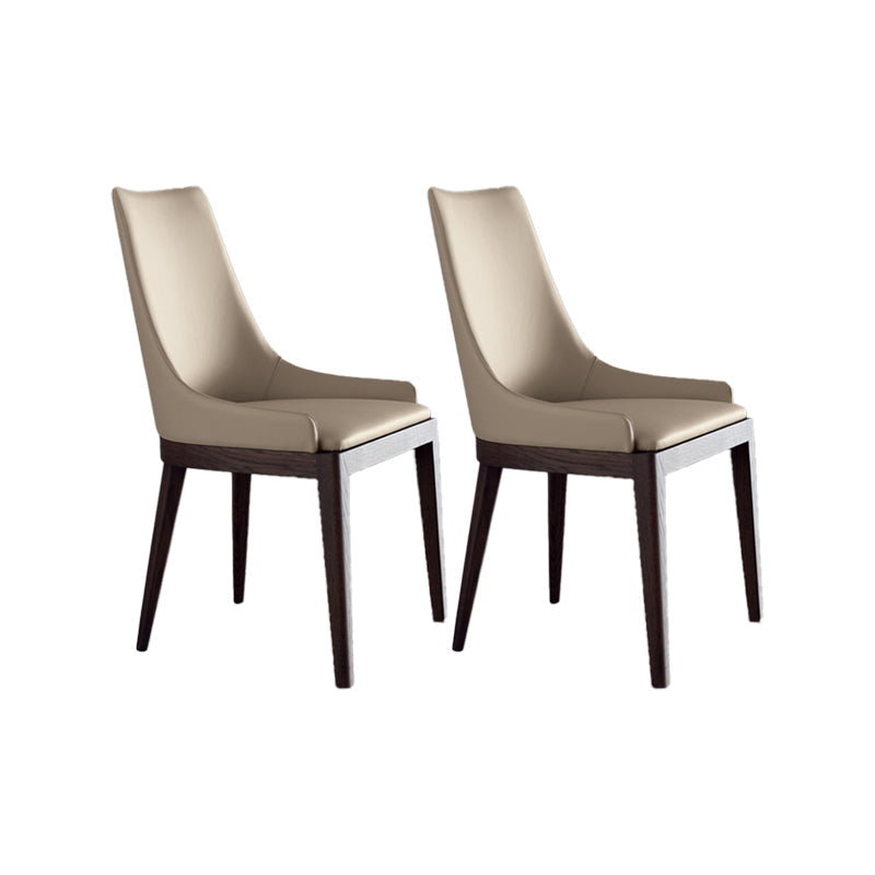 Contemporary Dining Chairs Upholstered Chairs with Solid Wood Base 2 Piece Set Walnut Clearhalo 'Dining Chairs' 'Dining Tables & Seating' 'dining_chair' 'furn' 'furn_dining_chair' 'Furniture' 'Kitchen & Dining Furniture' 6911616