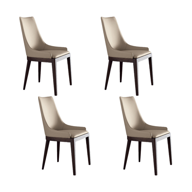 Contemporary Dining Chairs Upholstered Chairs with Solid Wood Base 4 Piece Set Walnut Clearhalo 'Dining Chairs' 'Dining Tables & Seating' 'dining_chair' 'furn' 'furn_dining_chair' 'Furniture' 'Kitchen & Dining Furniture' 6911617