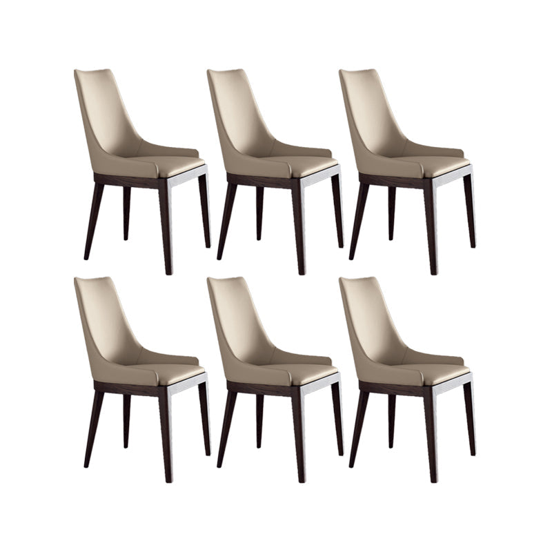 Contemporary Dining Chairs Upholstered Chairs with Solid Wood Base 6 Piece Set Walnut Clearhalo 'Dining Chairs' 'Dining Tables & Seating' 'dining_chair' 'furn' 'furn_dining_chair' 'Furniture' 'Kitchen & Dining Furniture' 6911619