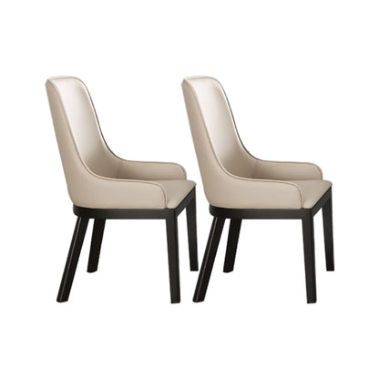 Contemporary Dining Chairs Upholstered Chairs with Solid Wood Base 2 Piece Set Black Clearhalo 'Dining Chairs' 'Dining Tables & Seating' 'dining_chair' 'furn' 'furn_dining_chair' 'Furniture' 'Kitchen & Dining Furniture' 6911624