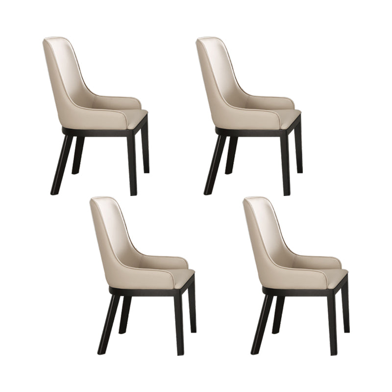 Contemporary Dining Chairs Upholstered Chairs with Solid Wood Base 4 Piece Set Black Clearhalo 'Dining Chairs' 'Dining Tables & Seating' 'dining_chair' 'furn' 'furn_dining_chair' 'Furniture' 'Kitchen & Dining Furniture' 6911626