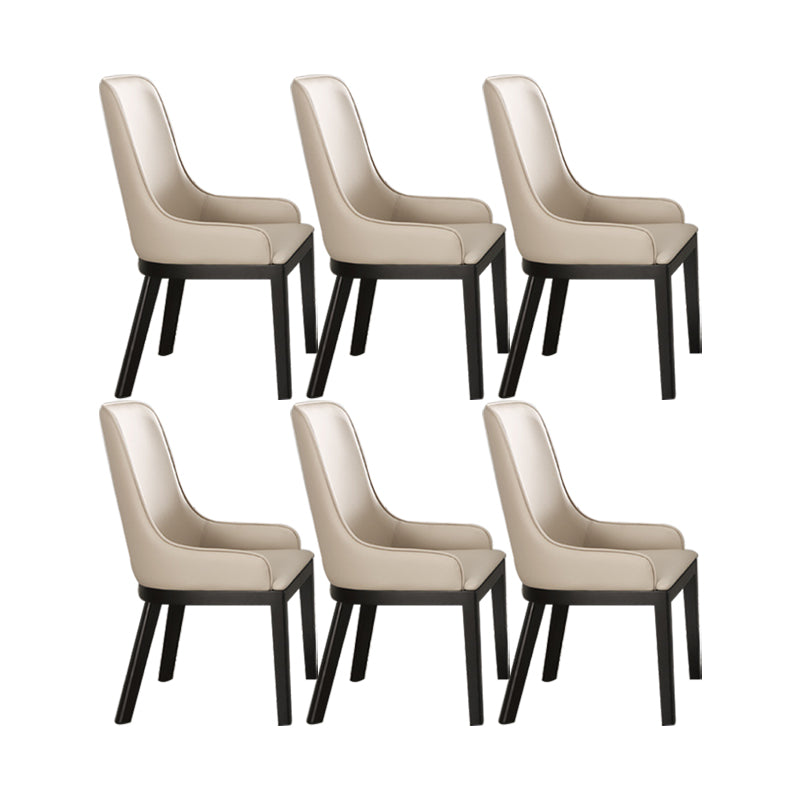 Contemporary Dining Chairs Upholstered Chairs with Solid Wood Base 6 Piece Set Black Clearhalo 'Dining Chairs' 'Dining Tables & Seating' 'dining_chair' 'furn' 'furn_dining_chair' 'Furniture' 'Kitchen & Dining Furniture' 6911628