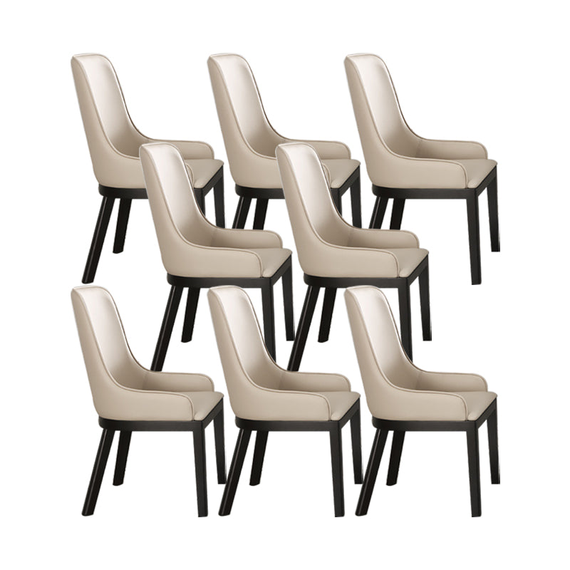 Contemporary Dining Chairs Upholstered Chairs with Solid Wood Base 8 Piece Set Black Clearhalo 'Dining Chairs' 'Dining Tables & Seating' 'dining_chair' 'furn' 'furn_dining_chair' 'Furniture' 'Kitchen & Dining Furniture' 6911630