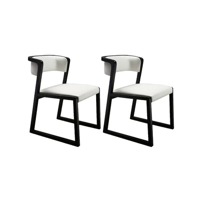 Open Back Kitchen Dining Chairs Upholstered Chairs with Solid Wood Base