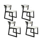 Open Back Kitchen Dining Chairs Upholstered Chairs with Solid Wood Base