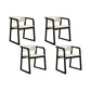 Open Back Kitchen Dining Chairs Upholstered Chairs with Solid Wood Base