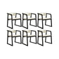 Open Back Kitchen Dining Chairs Upholstered Chairs with Solid Wood Base