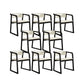 Open Back Kitchen Dining Chairs Upholstered Chairs with Solid Wood Base