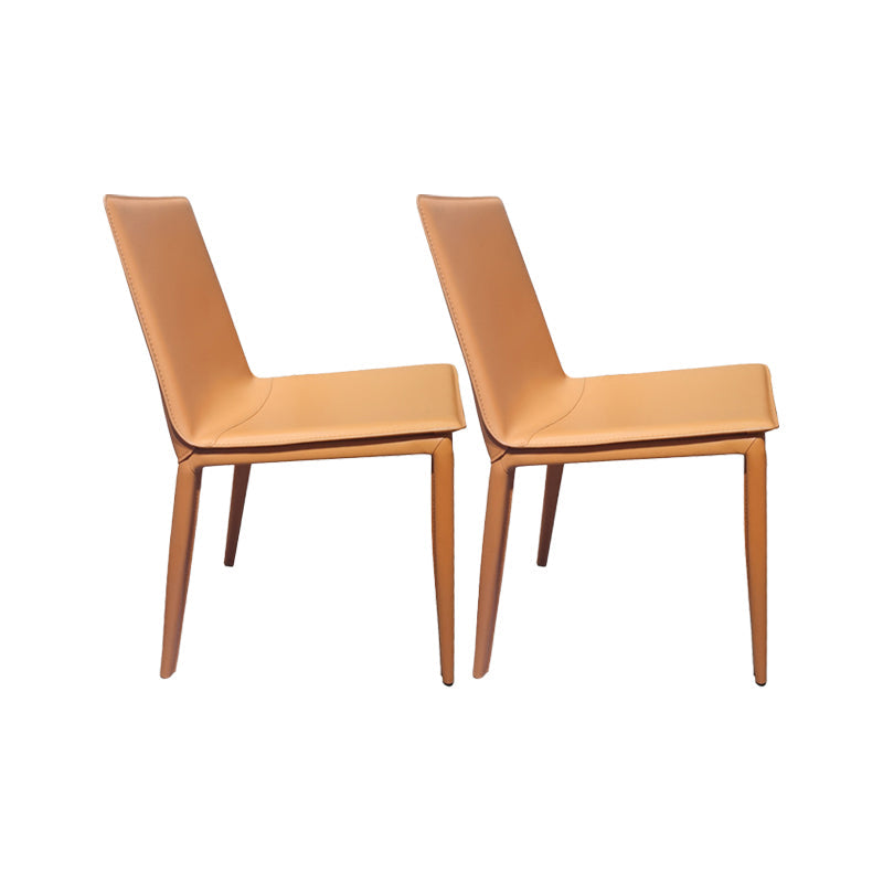 Eetkamerstoelen van kunstleer Moderne bijzetstoelen met metalen onderstel