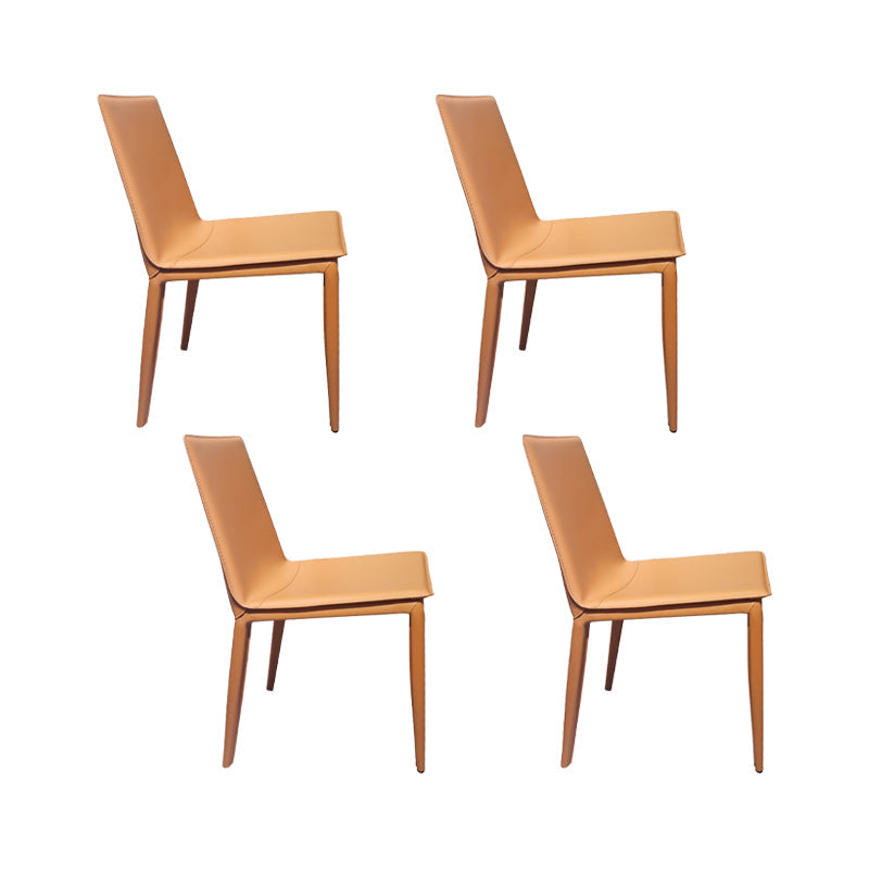 Eetkamerstoelen van kunstleer Moderne bijzetstoelen met metalen onderstel