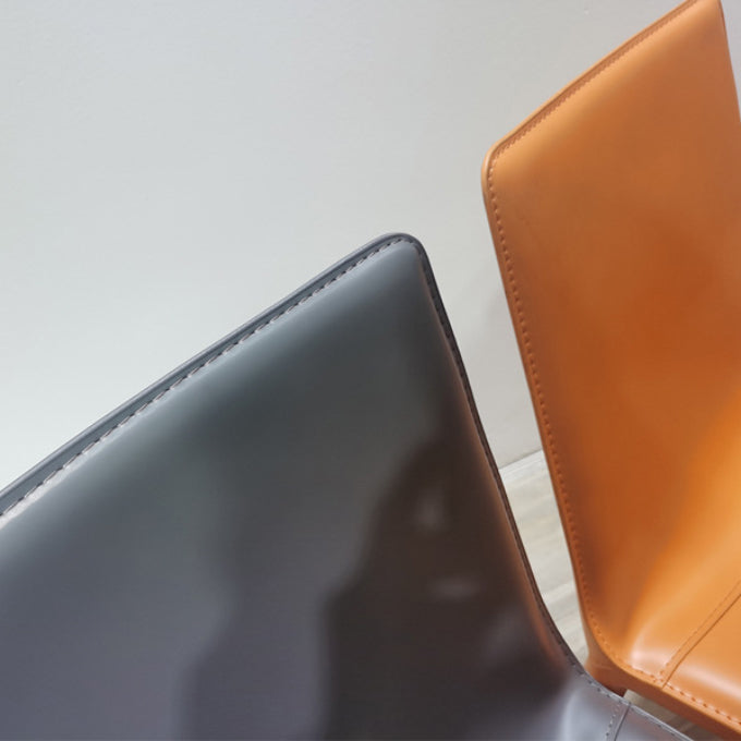 Eetkamerstoelen van kunstleer Moderne bijzetstoelen met metalen onderstel