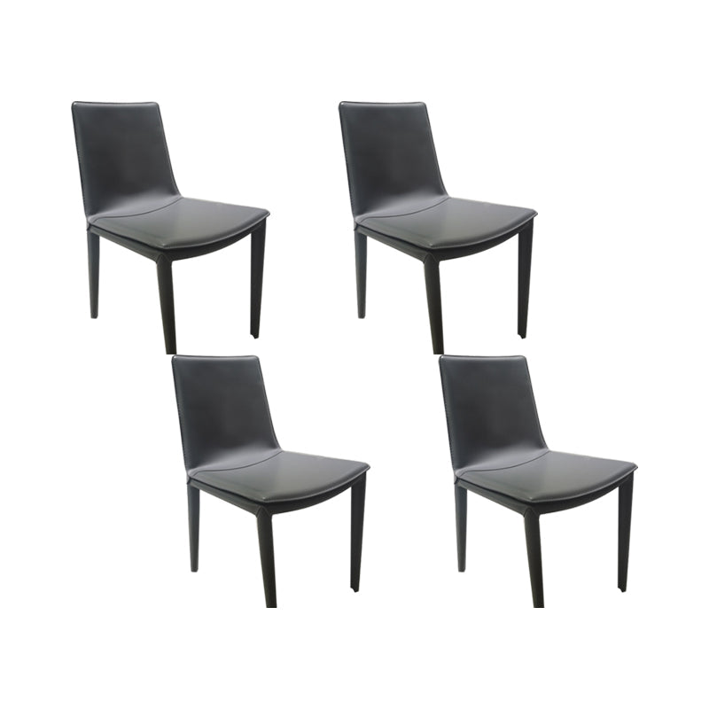 Eetkamerstoelen van kunstleer Moderne bijzetstoelen met metalen onderstel