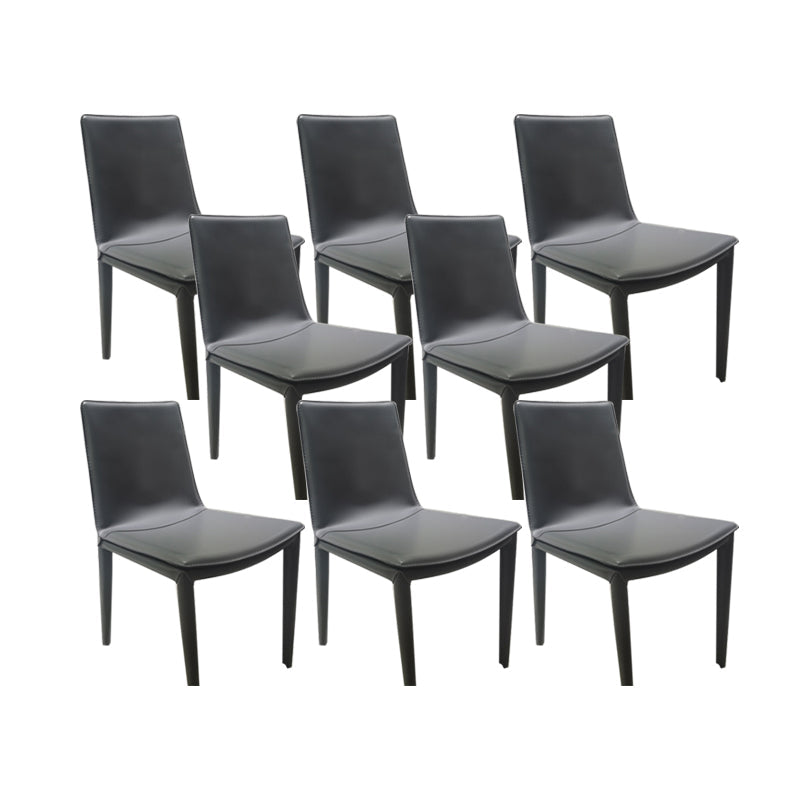 Eetkamerstoelen van kunstleer Moderne bijzetstoelen met metalen onderstel