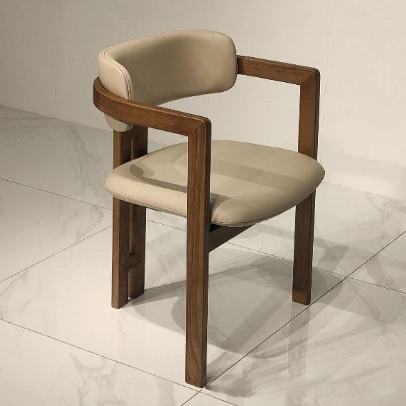Upholstered Dining Chairs Contemporary Arm Chairs with Wood Base Clearhalo 'Dining Chairs' 'Dining Tables & Seating' 'dining_chair' 'furn' 'furn_dining_chair' 'Furniture' 'Kitchen & Dining Furniture' 6911692