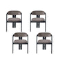 Upholstered Dining Chairs Contemporary Arm Chairs with Wood Base 4 Piece Set Black Clearhalo 'Dining Chairs' 'Dining Tables & Seating' 'dining_chair' 'furn' 'furn_dining_chair' 'Furniture' 'Kitchen & Dining Furniture' 6911693