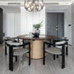 Upholstered Dining Chairs Contemporary Arm Chairs with Wood Base Clearhalo 'Dining Chairs' 'Dining Tables & Seating' 'dining_chair' 'furn' 'furn_dining_chair' 'Furniture' 'Kitchen & Dining Furniture' 6911696