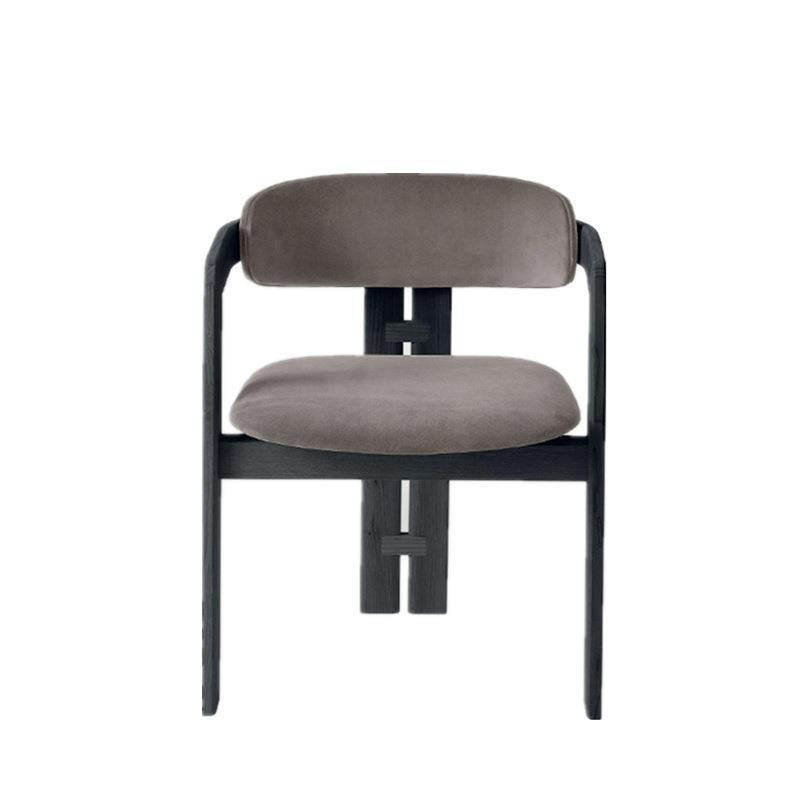 Upholstered Dining Chairs Contemporary Arm Chairs with Wood Base Clearhalo 'Dining Chairs' 'Dining Tables & Seating' 'dining_chair' 'furn' 'furn_dining_chair' 'Furniture' 'Kitchen & Dining Furniture' 6911698