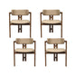 Upholstered Dining Chairs Contemporary Arm Chairs with Wood Base 4 Piece Set Walnut Clearhalo 'Dining Chairs' 'Dining Tables & Seating' 'dining_chair' 'furn' 'furn_dining_chair' 'Furniture' 'Kitchen & Dining Furniture' 6911702