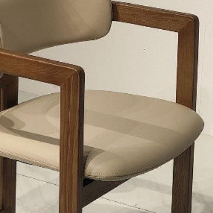 Upholstered Dining Chairs Contemporary Arm Chairs with Wood Base Clearhalo 'Dining Chairs' 'Dining Tables & Seating' 'dining_chair' 'furn' 'furn_dining_chair' 'Furniture' 'Kitchen & Dining Furniture' 6911703