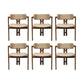 Upholstered Dining Chairs Contemporary Arm Chairs with Wood Base 6 Piece Set Walnut Clearhalo 'Dining Chairs' 'Dining Tables & Seating' 'dining_chair' 'furn' 'furn_dining_chair' 'Furniture' 'Kitchen & Dining Furniture' 6911704