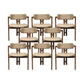 Upholstered Dining Chairs Contemporary Arm Chairs with Wood Base 8 Piece Set Walnut Clearhalo 'Dining Chairs' 'Dining Tables & Seating' 'dining_chair' 'furn' 'furn_dining_chair' 'Furniture' 'Kitchen & Dining Furniture' 6911706