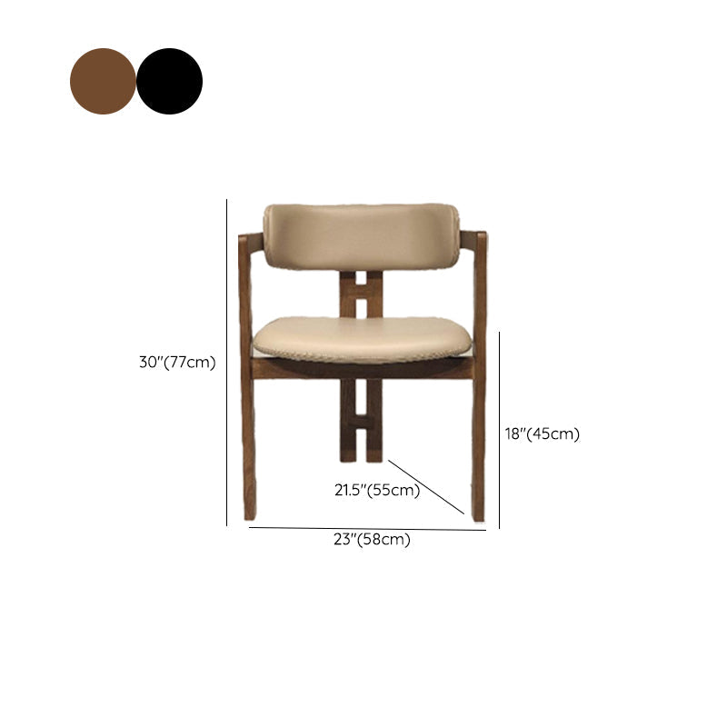 Upholstered Dining Chairs Contemporary Arm Chairs with Wood Base Clearhalo 'Dining Chairs' 'Dining Tables & Seating' 'dining_chair' 'furn' 'furn_dining_chair' 'Furniture' 'Kitchen & Dining Furniture' 6911708