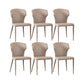 Faux Leather Dining Chairs Wingback Side Chairs with Metal Base Cream Gray 6 Piece Set Clearhalo 'Dining Chairs' 'Dining Tables & Seating' 'dining_chair' 'furn' 'furn_dining_chair' 'Furniture' 'Kitchen & Dining Furniture' 6911715