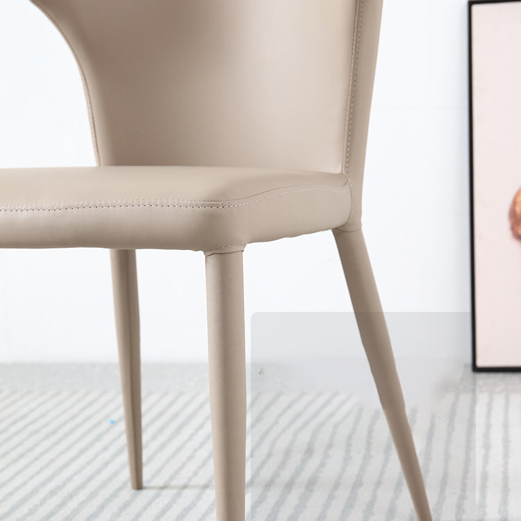 Faux Leather Dining Chairs Wingback Side Chairs with Metal Base Clearhalo 'Dining Chairs' 'Dining Tables & Seating' 'dining_chair' 'furn' 'furn_dining_chair' 'Furniture' 'Kitchen & Dining Furniture' 6911724
