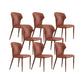 Faux Leather Dining Chairs Wingback Side Chairs with Metal Base Coffee 8 Piece Set Clearhalo 'Dining Chairs' 'Dining Tables & Seating' 'dining_chair' 'furn' 'furn_dining_chair' 'Furniture' 'Kitchen & Dining Furniture' 6911725