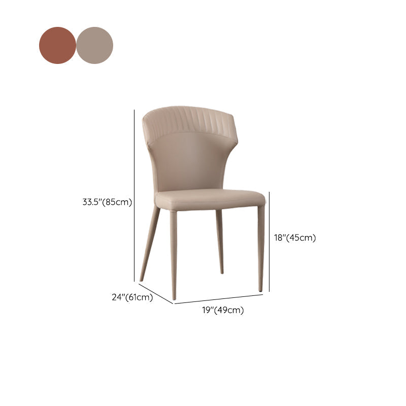 Faux Leather Dining Chairs Wingback Side Chairs with Metal Base Clearhalo 'Dining Chairs' 'Dining Tables & Seating' 'dining_chair' 'furn' 'furn_dining_chair' 'Furniture' 'Kitchen & Dining Furniture' 6911726