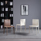 Eigentijdse eetkamerstoelen van kunstleer, armloze stoelen met metalen onderstel