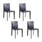 Eigentijdse eetkamerstoelen van kunstleer, armloze stoelen met metalen onderstel