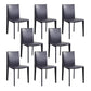 Eigentijdse eetkamerstoelen van kunstleer, armloze stoelen met metalen onderstel