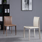 Eigentijdse eetkamerstoelen van kunstleer, armloze stoelen met metalen onderstel